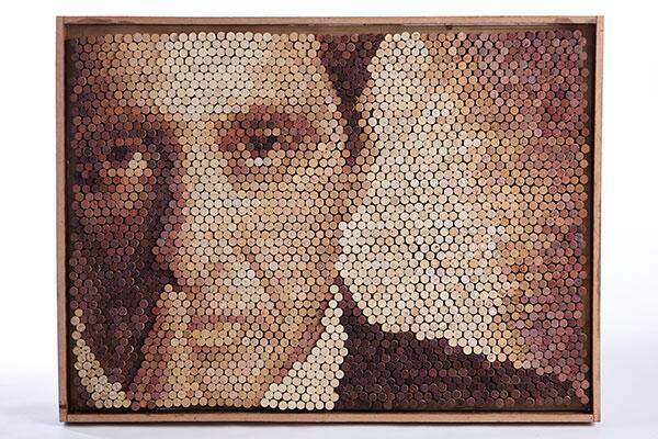 Al Pacino in 2688 corks by Lukas Sebastiaan